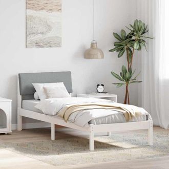 vidaXL Estructura De Cama Gris Claro 80 X 190 Cm Madera De Pino Macizo