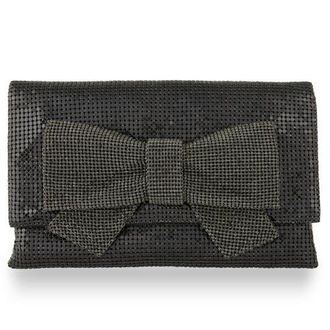 Whiting & Davis Gemma Crystal Bow Clutch in Black at Nordstrom