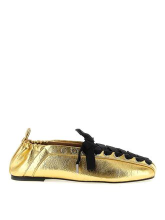 Ganni Lace-Up Ballet Flats