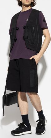 Moncler T-shirt With Printed Logo, Mens, Purple