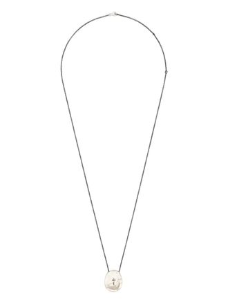 Rosa Maria Halsketting met ovalen hanger - Zilver