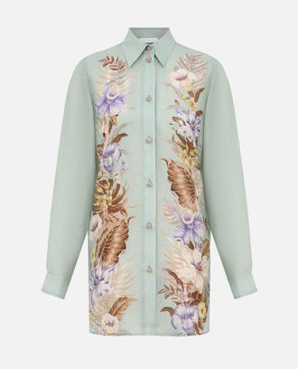 Zimmermann Blue Coco Printed Silk Shirt