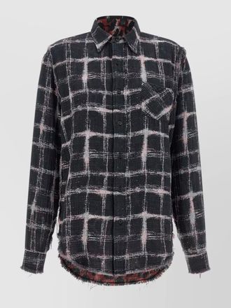 R13 fringed hem reversible shirt