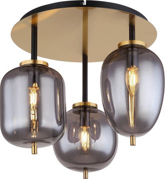 Globo Lighting Plaf&oacute;n - Blacky I - Lat&oacute;n - Vidrio Vidrio Ahumado - &Oslash;