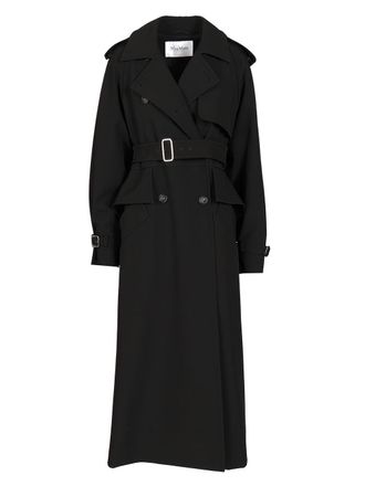 Max Mara Long Trench Coat Coats Nero-Donna