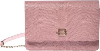 Baldinini Portemonnee met hagedisprint en ketting - Dames - Portefeuilles - Roze - ONE Size - Leer - Accessoires