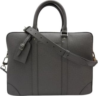 Louis Vuitton Pre-owned Vintage Aktetas Handtas - Heren - Vintage Handtas - Grijs - ONE Size - Leer - Vintage