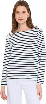 Lilla P Easy Boatneck Womens Clothing Navy Stripe : XS, Cotton