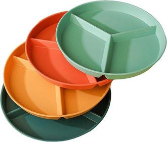 OEM Platos Llanos, Juego De Cuatro Platos Llanos, Aptos Para Compartimentos, 24,5 Cm, Control De Porciones, Platos Llanos, Apto Para Toda La Familia