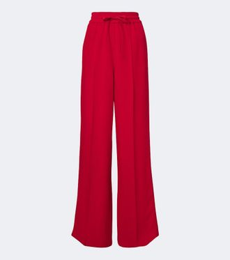 Valentino Pantaloni Cady Couture in seta a gamba larga