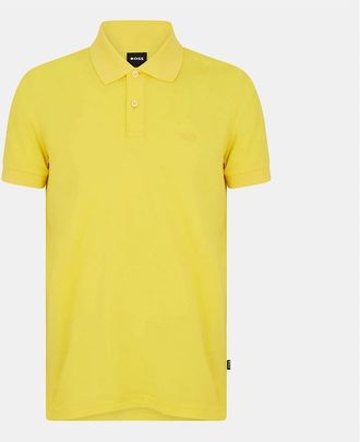 HUGO BOSS Mens Firenze Short Sleeve Polo Shirt - Yellow - Size: 36