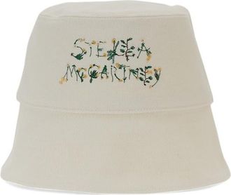Stella McCartney White Embroidered Bucket Hat