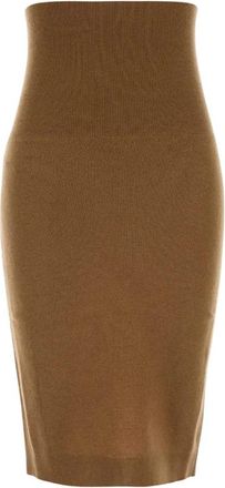 Stella McCartney Wool Knit Pencil Skirt - Dames - Kokerrokken - Bruin - S - Wol - Rokken