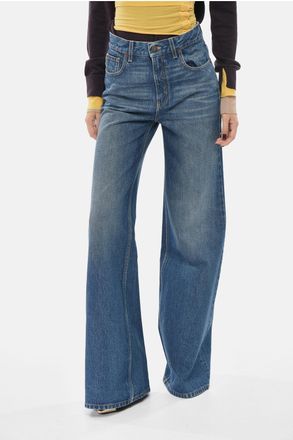 Chlo&eacute; Wide-Leg High-Waist Jeans 32 cm Chloe