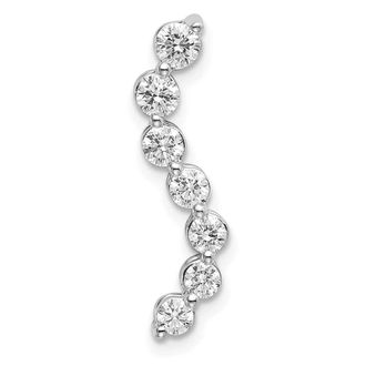 Diamond2Deal 14K White Gold Lab Grown Diamond 7-Stone Journey Pendant (0.51ct, VS, G-H)