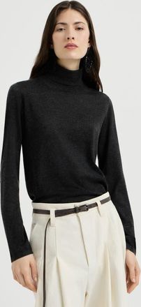 Brunello Cucinelli Cashmere and silk lightweight turtleneck sweater in Anthracite at Nordstrom, Size Xx-Large