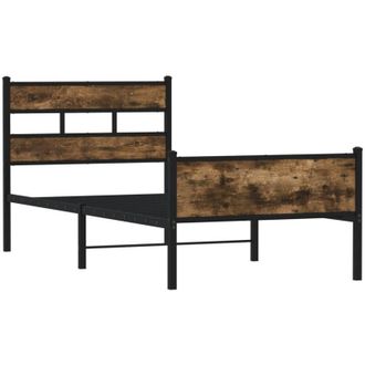 vidaXL Estructura cama sin colchón madera roble ahumado 75x190 cm Vidaxl