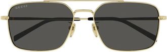 Gucci Specialized Fit Rechthoekige Zonnebril - Dames - Zonnebrillen - Geel - 58 MM - Nylon - Accessoires