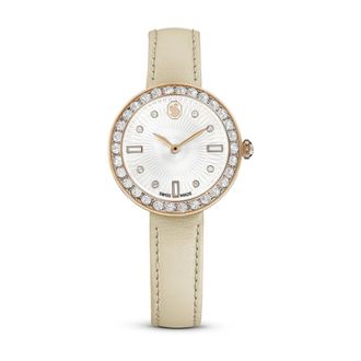 Swarovski Elegante Ros&eacute;gouden Dameshorloge - Dames - Accessoires - Beige - Maat: ONE Size