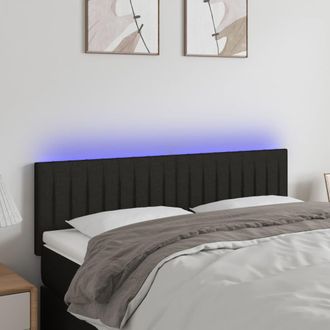 vidaXL Cabecero Con Led De Tela Negro 144x5x78/88 Cm Vidaxl