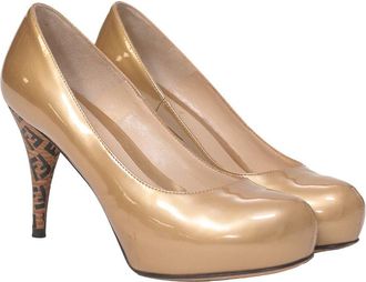 Fendi Fendi Womens Patent Leather Ff Logo Pump (Authentic Pre-Loved)