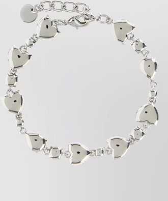 Self Portrait crystal droplet bracelet adjustable chain hearts