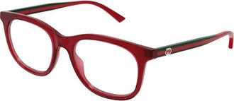 Gucci Vierkante Zonnebril - Dames - Brillen - Rood - 53 MM - Accessoires