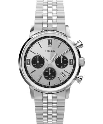 Timex Marlin Chrono Mens Silver Watch TW2W10400 - One Size