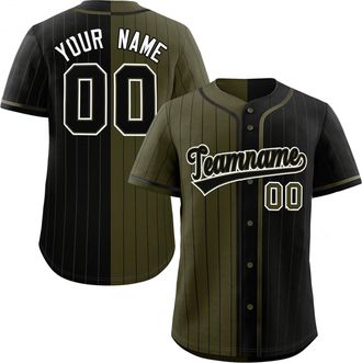 Generic Custom Stripe Baseball Jersey - Personalized Team Name Softball Shirts - Customized Sport Uniform for Men Women