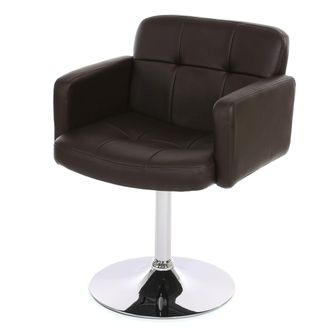 Hhg Silla De Comedor Orlando, Silla De Cocina Silla Giratoria, Imitaci&oacute;n De Cuero Cromo, Marr&oacute;n
