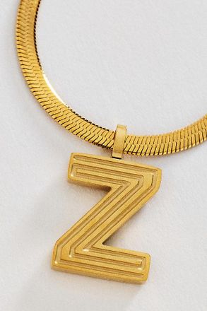 Anthropologie Water Resistant Initial Necklace