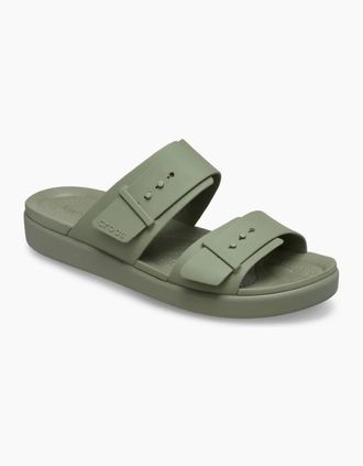 Crocs Womens Brooklyn Buckle Womens Low Wedge Sandals - Cargo Synth - Size: 4
