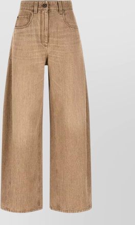 Brunello Cucinelli denim barrel-leg jeans