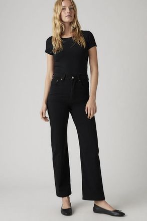 Levi's Jean Ribcage Straight tobillero - Mujer - 23X27 - Negro / Black Sprout