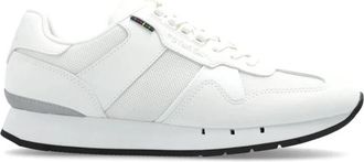 Paul Smith Witte Mesh Leren Veterschoenen - Heren - Sneakers - Wit - 40 EU - Leer - Schoenen