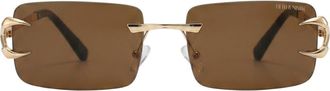 Fifth and Ninth Voss 58mm Rectangular Sunglasses in Gold/brown at Nordstrom