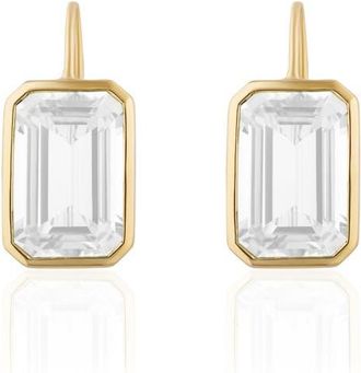 Goshwara Gossip Emerald Cut Drop Earrings in White at Nordstrom