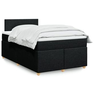 vidaXL Cama Box Spring Con Colch&oacute;n Tela Negro 120x190 Cm Vidaxl