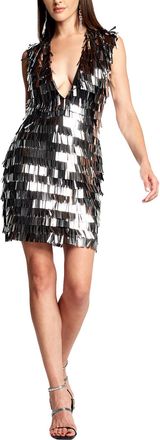 Tadashi Shoji Kipper Plunge Neck Mini Dress