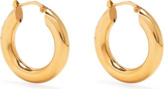 Jil Sander Gold-Tone Classic Hoop Earrings - Womens - Gold Plated Brass