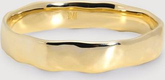Monica Vinader Gold Hammered Band