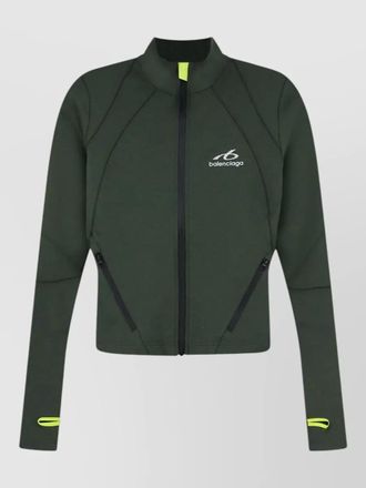Balenciaga fitted high collar zip sweatshirt jacket