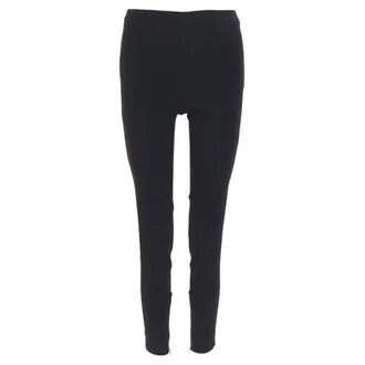 Giambattista Valli black viscose wool blend zipped hem slim trousers XXS 26
