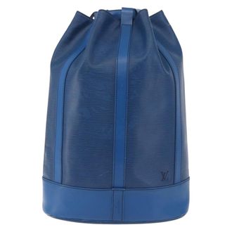 Louis Vuitton Randonn&eacute;e Epi Blue Leather Backpack Bag (Pre-Owned)