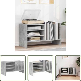 vidaXL Armadio per dischi - Mobile porta vinili Grigio cemento 78.5 x 35 x 45 cm