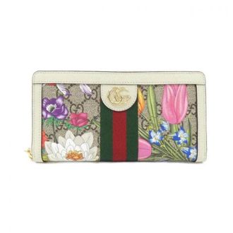 Gucci Pre-owned Wallets, female, Multicolor, Size: ONE SIZE Pre-owned Ophidia Flora Print GG Supreme Long Wallet