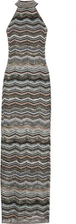 Missoni Multicolor Sequined Lurex Zigzag Viscose Maxi Dress