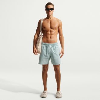 Nike Mens Swim Breaker Ripple Texture 7 Brief-Lined Volley Short in Green | NESSG506-322
