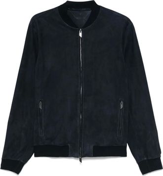 Salvatore Santoro Bomber in pelle scamosciata - Blu