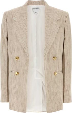 Bottega Veneta Melange Sand Viscose Blend Blazer